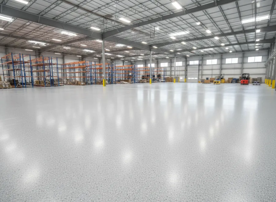 Commercial space with seamless epoxy floor